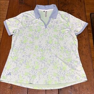 Adidas bluish gray and Light Green Polo golf collar Shirt XL